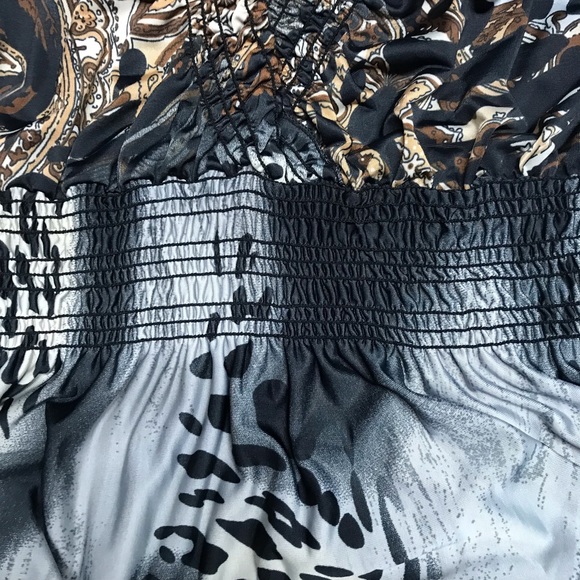 V-Neck Maxi Dress Women’s Size 4 animal print short sleeve Pre owned - Picture 13 of 14